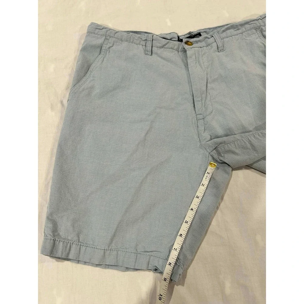 US Polo Assn Mens‎ Blue White Striped Chino Shorts Size 38 Flat Front Casual